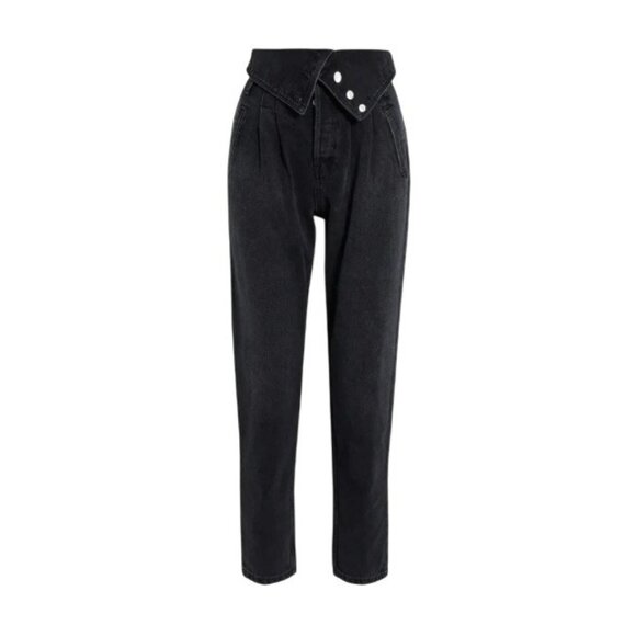 Re/Done 80s Fold Over High-Rise Jeans Vintage Noir Size 25 - Picture 3 of 8